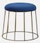 Wooden Twist Modern Pipe Style Iron Stand Pouffe &amp; Ottoman Stool with Cushioned Seating for Home D&eacute;cor
