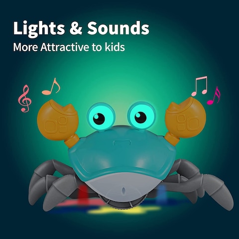 ESSEN Baby Toddler Crawling Crab with Music and LED - Blue