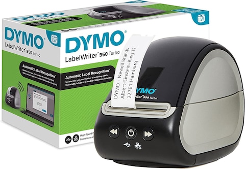 Generic Dymo Labelwriter 550 Turbo Direct Thermal Label Printer, USB &amp; Lan Connectivity - Up To 90 Labels Per Minute, 300 Dpi, Auto Label Recognition, Monochrome Label Maker, Gst Printer Cable