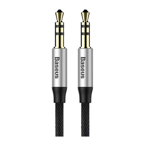 Baseus CAM30-BS1 AUX Cable - 1 Meter - Silver/ Black