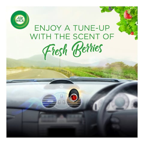 Air Wick Vent Clip Fresh Berries Car Air Freshener Brown 2.5ml