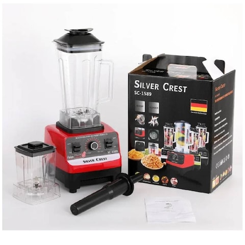 Silver Crest 4500w Heavy Duty Commercial Grade Blender With 2 Jars Sc-1589, Multicolour