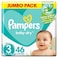 Pampers Baby-Dry Diapers with Aloe Vera Lotion and  Size 3 (6-10kg) 46 Diapers