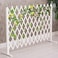 LINGWEI Portable Expandable Wooden Fence Climbing Plant Helps Trellis Pet Nursery Fence For Garden Patio Lawn White 120cm