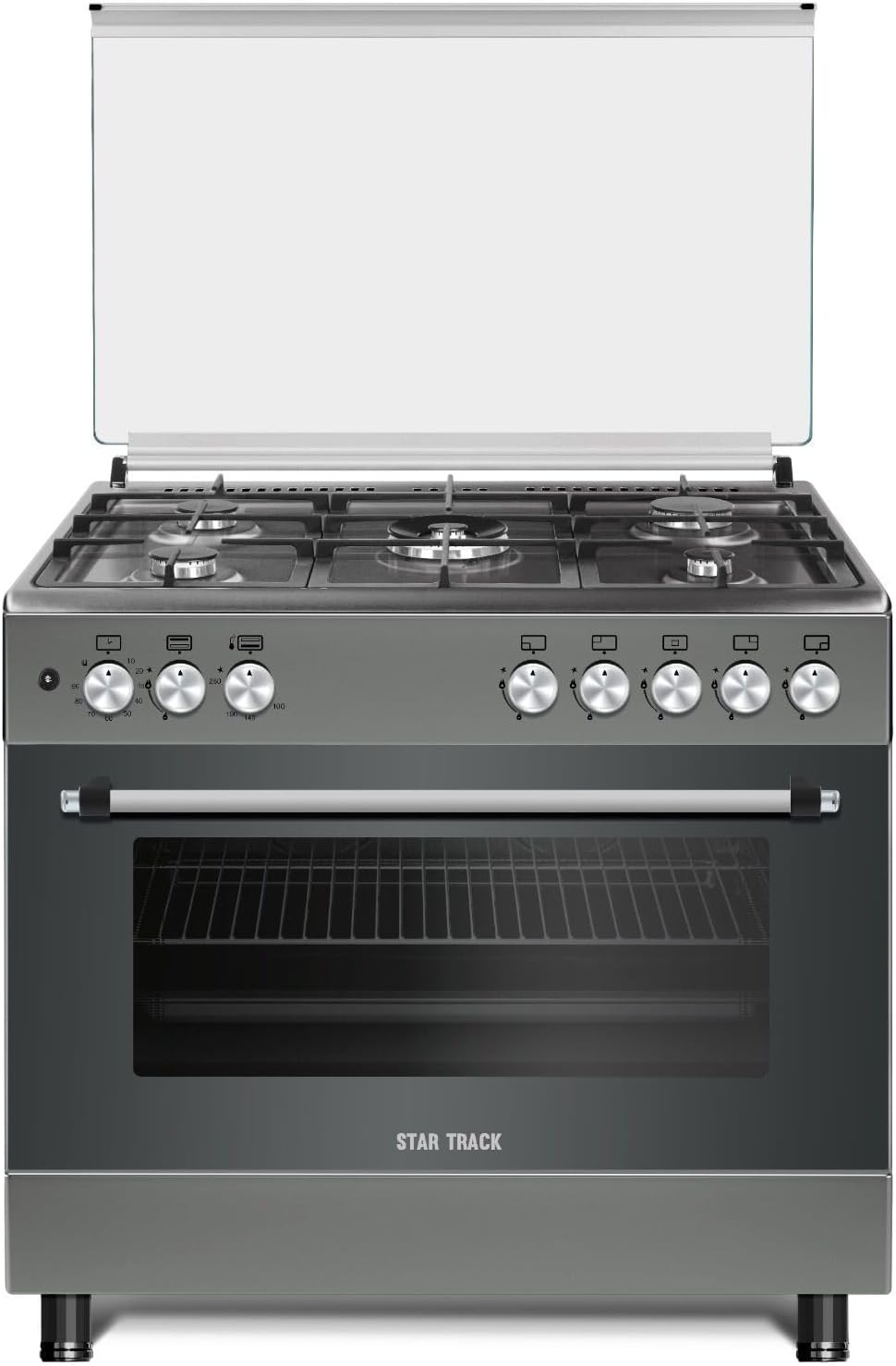 Buy Star Track Freestanding Gas-Cooker 5-Burner Full-Safety, (Full ...