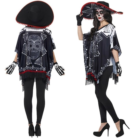 Smiffy's Day of The Dead Bandit Men's Costume- Black/White