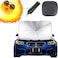 Car Front Windshield Sun Shade Foldable Umbrella Car Reflective Sunshade with Storage Pouch Fits Various Windshields Blocks UV Rays and Sun Heat Protection to Keep Your Vehicle Cool (L)