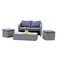 Mills Rattan 4-Seater Lyon Set Blue Pack of 5