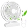 Quiet Fans For Bedroom, USB Desk Fan Rechargeable Electric Fans Silent Powerful with 3 Speeds,120&deg;Rotatable, Portable Size For Bedside Home Office Desktop Camping (White)