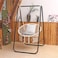 Yulan Hammock Chair With Stand Hanging Padded Indoor Swing, Easy To Assemble, Resistant Sturdy Metal Stand For Porch Patio Garden Swing Sets Random Cushion, Beige, Yl21527-596