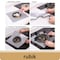 Doreen 4 pcs Gas Stove Burner Covers Non Stick Gas Range Protectors Reusable Aluminum Foil Cover Liner Mat Pad  Dishwasher Safe Silver(GC2224A)