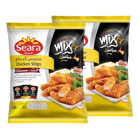 Seara Chicken Strips Extra Crunchy 750g Pack of 2 and Seasoning Mix Sachets