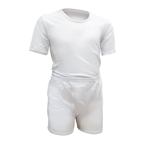 Cottonil  Half Sleeve T-Shirt With Shorts For 7-8 Years White