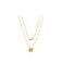 Aiwanto Necklace With Heart Pendant Two Layer Gold Neck Chain Necklace Beautiful Gift Womens Girls Necklace