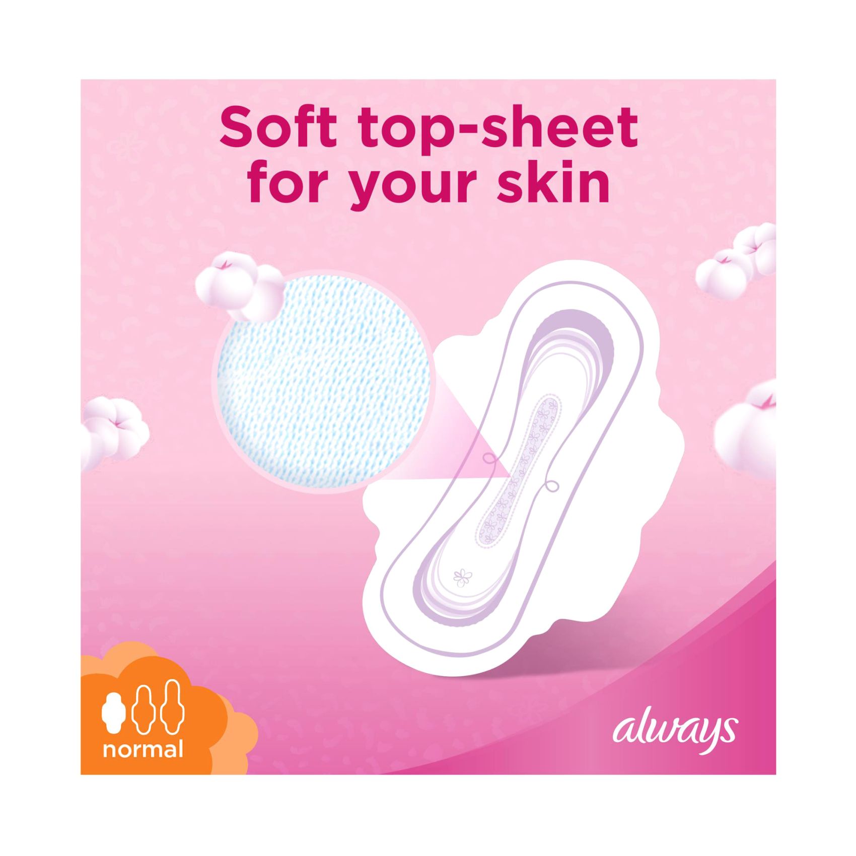 Always Cotton Soft Ultra Thin Normal sanitary Count with Wings 10 Pads