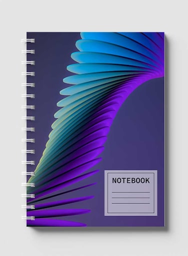 لوحة  دفتر سلك ٦٠ ورقة بغلاف من الورق المقوى بتصميم اشكال اسطوانية، لتسجيل الملاحظات وتدوين التذكيرات للعمل أو الجامعة أو المدرسة