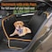 Pet Dog Cat Car Back Seat Cover Cushion Mat Protector, Waterproof Scratchproof Nonslip Folding Hammock for Pet, Against Dirt and Pet Fur Seat Covers, 54x58in/137x147cm (Black+Orange)
