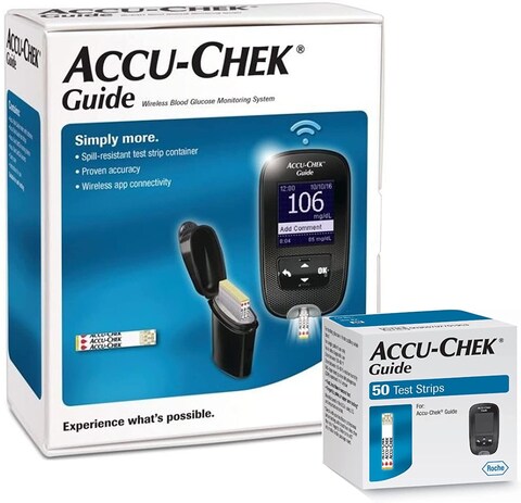 Accu Chek Guide blood glucose monitor + Accu-chek Guide Strip 50S g Glucometer offer