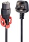 DOT UK Plug to Easy Pull Locking C13 Mains Power Cable, Black -3M