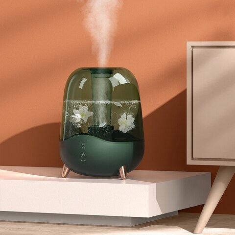 Deerma F329 Crystal Clear بالموجات فوق الصوتية Cool Mist Humidifier 5L سعة صامت الروائح الناشر خزان مياه شفاف   حماية نقص المياه - أبيض