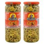 Buy Figaro Sliced Green Olives 450g Pack of 2 in UAE