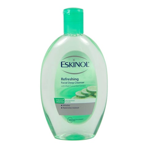 Buy Eskinol Refreshing Facial Deep Cleanser With Pure Cucumber Extracts Clear 225ml in Saudi Arabia