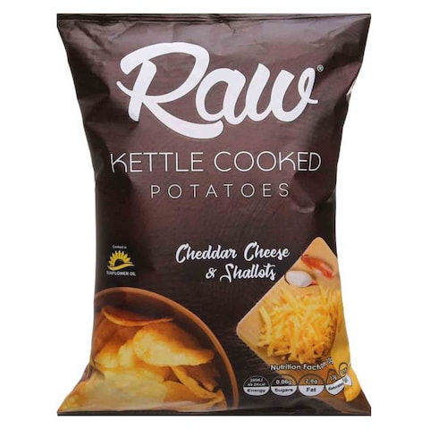 Raw Kettle Cooked Potato Chips Cheddar Cheese And Shallots - 105 gram