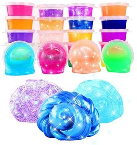 lavish 24Color Non-toxic Blowing Bubbles Crystal Mud Super Light Clay Draw Slime Funny Toys