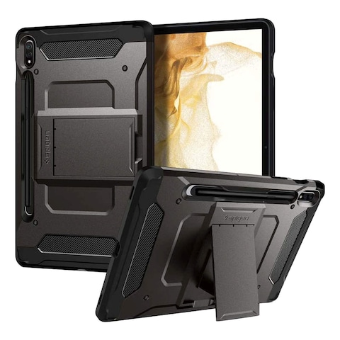 Spigen Tough Armor Pro Case For Samsung Galaxy Tab S8 S7  Gunmetal