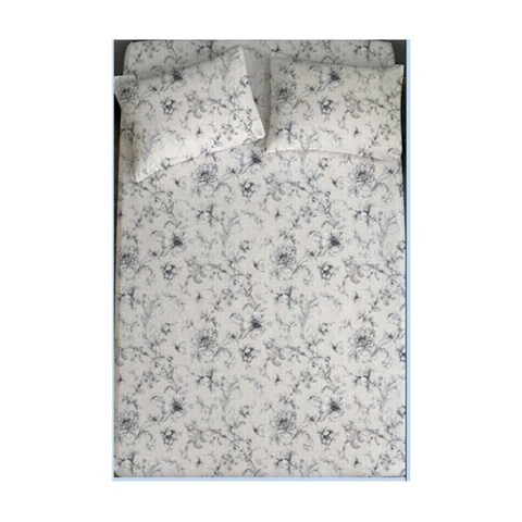 LC Double Fitted Bed Sheet Set - 3 Pieces - Grey 2
