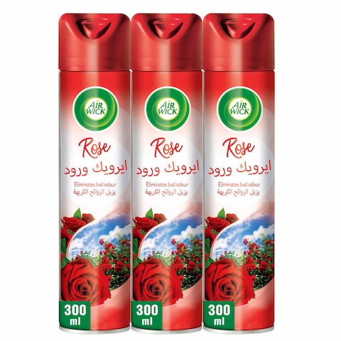 Buy Air Wick Rose Air Freshener Aerosol, 300ml (2+1 Free) in Kuwait