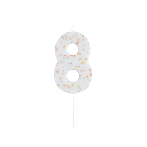 Jumbo Number &#39;8&#39; Sprinkle Candle