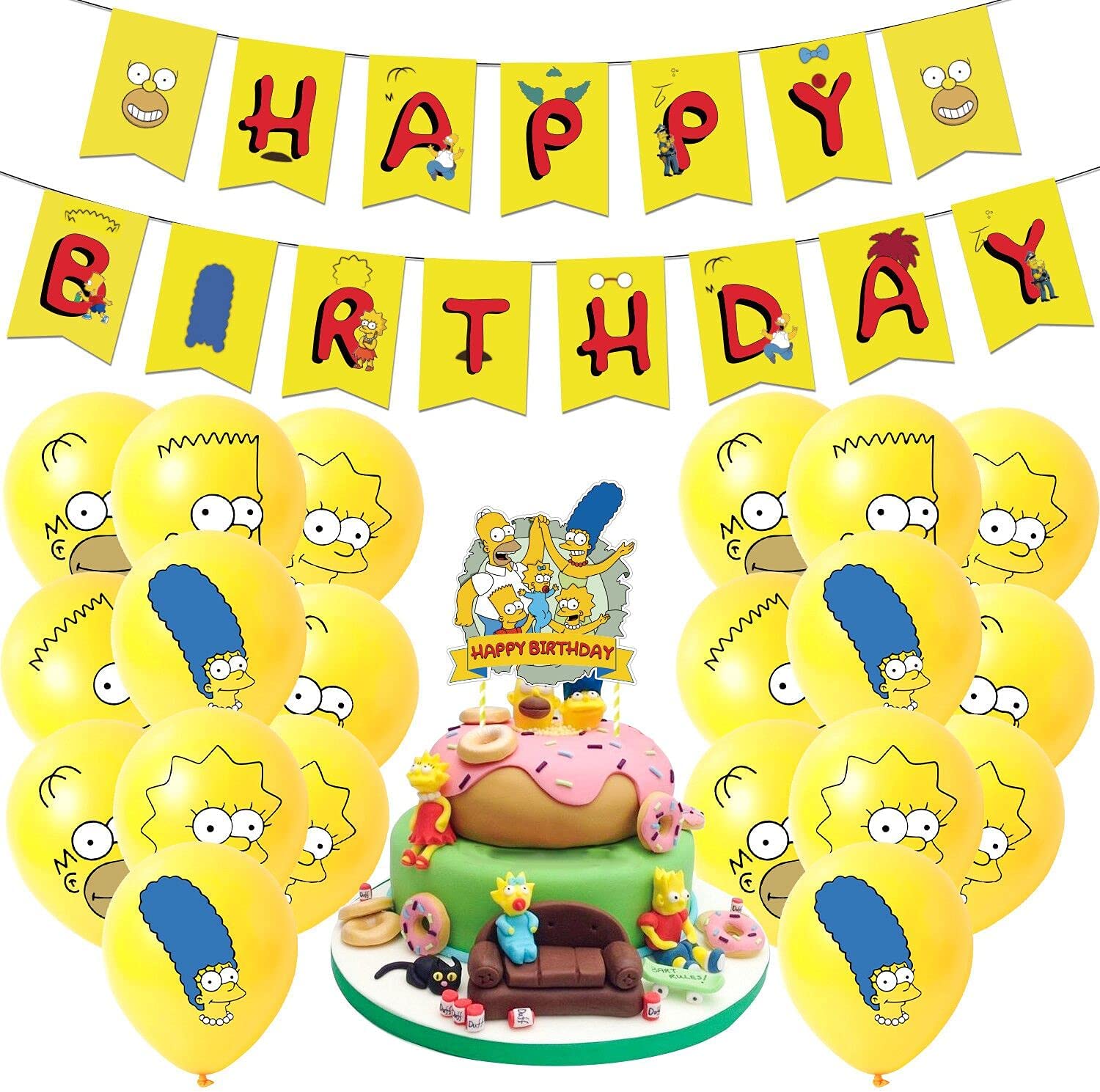 Buy Cifeeo Simpsons Party Supplies, Simpson'S Birthday Set Includes ...