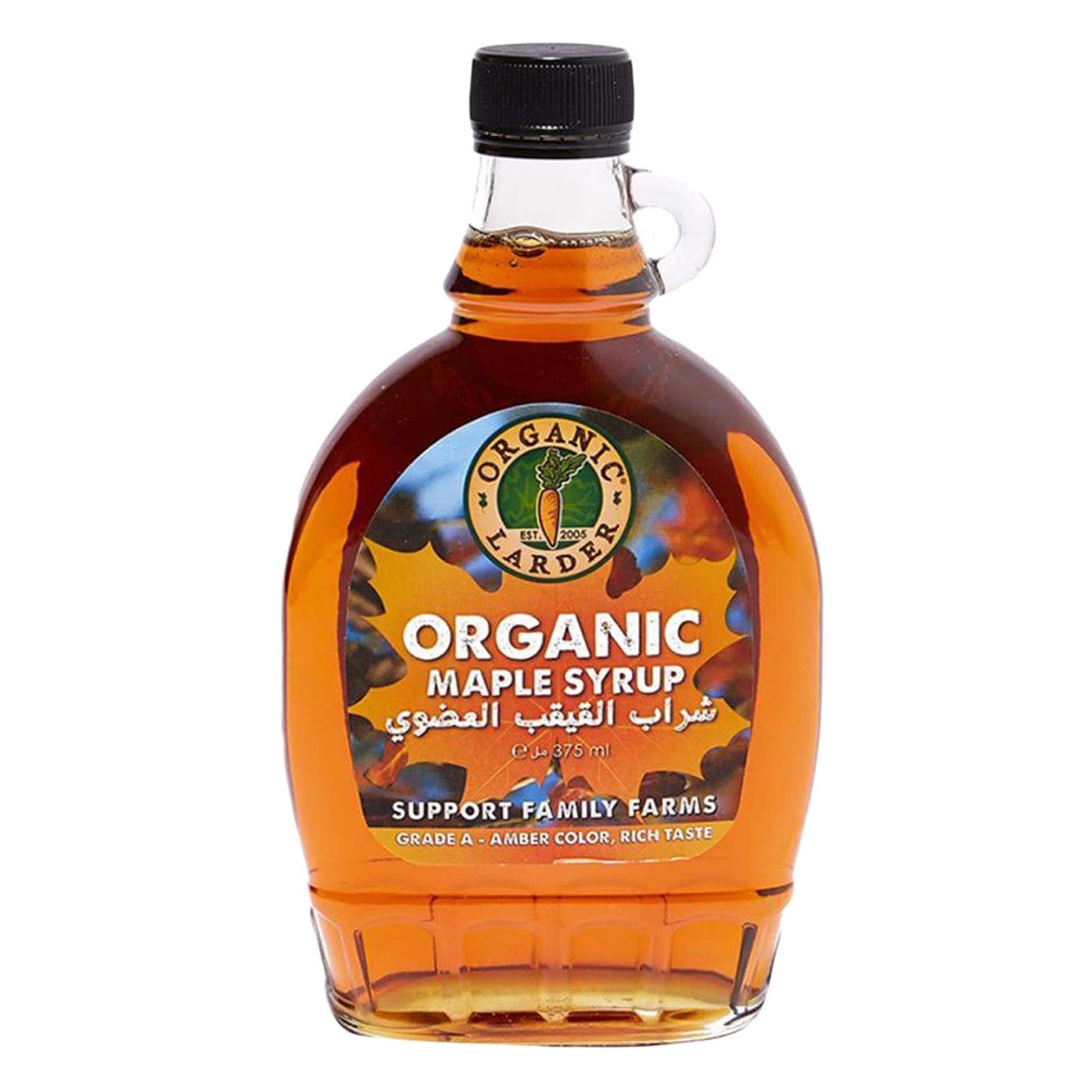 Organic Larder Maple Syrup Grade A Amber, Rich Taste 375ml