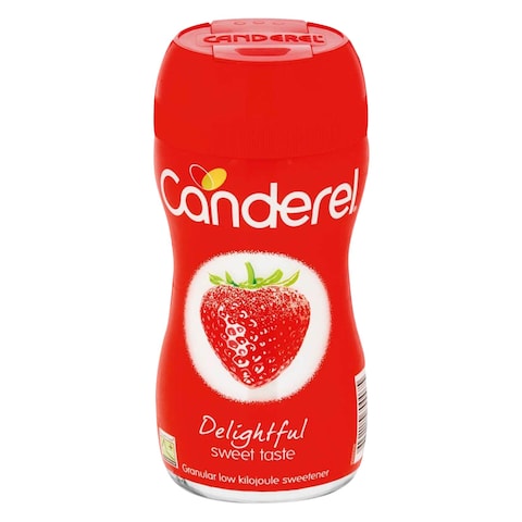 The Canderel Granules Jar Red 75g is a pack of granulated sweetener that is perfect for adding to your tea, coffee, or other beverages