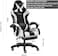 Gaming Chair, Video Gaming Chair, PU Leather High Back Ergonomic Swivel Racing Computer Chair Task Chair, Rolling Office Chair with Lumbar Support and Retractible Footrest for Gaming and Relax (White)