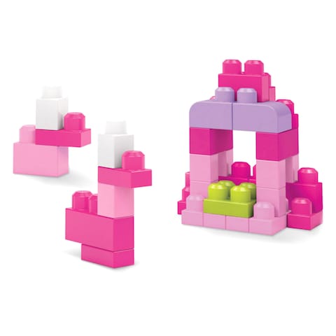 Fisher-Price Mega Bloks First Builders Big Building Block Bag Set 60 Pieces 1+ Years Pink