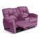 إن هاوس كرسي استرخاء سينمائي مزدوج منجد بالمخمل مع حامل أكواب - بنفسجي فاتح - أمريكان بولو