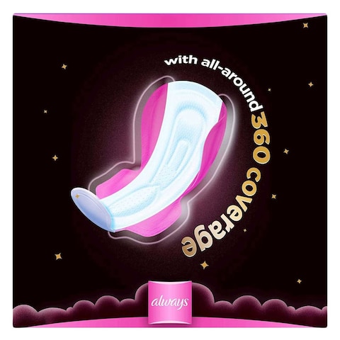 Always Dreamzz Cotton Maxi Thick Sanitary Pads With Wings 20 Count