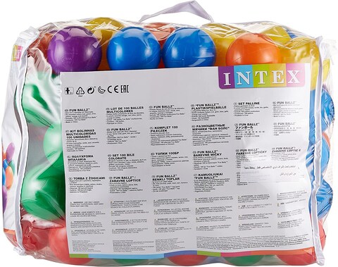 Intex Fun Balls, Multi-Colour, 100 Pieces, 49600