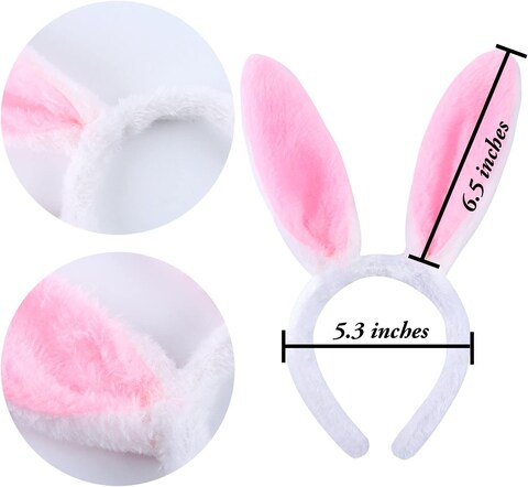 Aneco 7 Pack Plush Bunny Ears Hairbands Rabbit Ears Headband For Easter Party Favor Or Costume Decoration