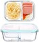 AtrauX (10-Pcs) Glass Meal Prep Containers 2-Compartment Food Storage Tupperware Lunch Boxes
640ml