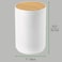 White Waste Bin With Bamboo Lid