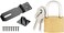 ABBASALI HASP LOCK BLACK 3" WITH 32MM MINI PADLOCK 3 KEY