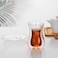 Blackstone Double Wall Glass Tumbler With Saucer Estikana And Spoon Set, Tea Or Coffee Cups, Set Of 18 Pcs, 100 ml - TS891