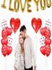 Generic 35-Piece Valentine I Love You Pattern Decorative Latex Balloon An002
