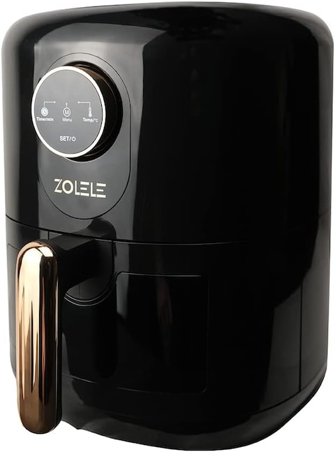 Zolele Za004 Electric Air Fryer 4.5L Capacity Non-Stick Coating Frying Basket Knob Control Temperature 80-200 Degree Celsius 4D Hot Air Circulation Pull Pan Automatic Power Off S1400W Power - Black