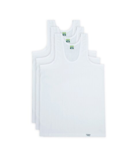 3 - Pieces Rayan Men Vest Undershirt Cotton 100% white 3XL