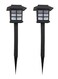 2-Piece Solar Powered Outdoor Landscape LED Lamp Set أسود