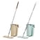 G A Mop with Bucket Hands-Free Microfiber Flat Spin Mop System 360&deg; Flexible Head (38X12.5 cm) Mop with 2 Microfiber Pads, Multicolor